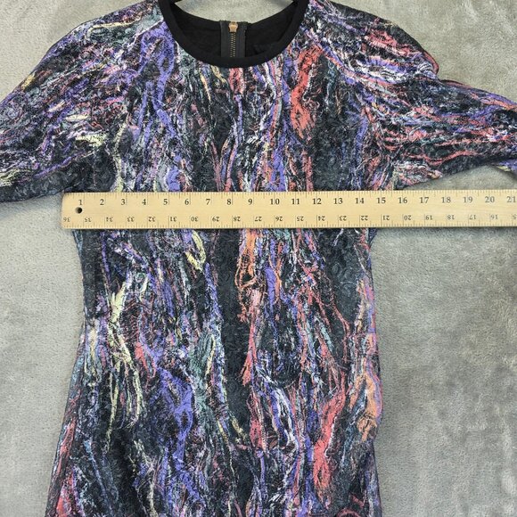 Joe's Dress Womens Small Multi Sheath Abstract Print 3/4 Sleeve Lined Back Zip - Picture 4 of 11